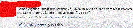 Eigener Facebook Status Liken